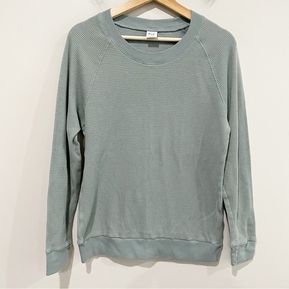 ARITZIA TNA Andrews Waffle
Thermal Long Sleeve Top Sage Green Comfort Size Small - Picture 2 of 9